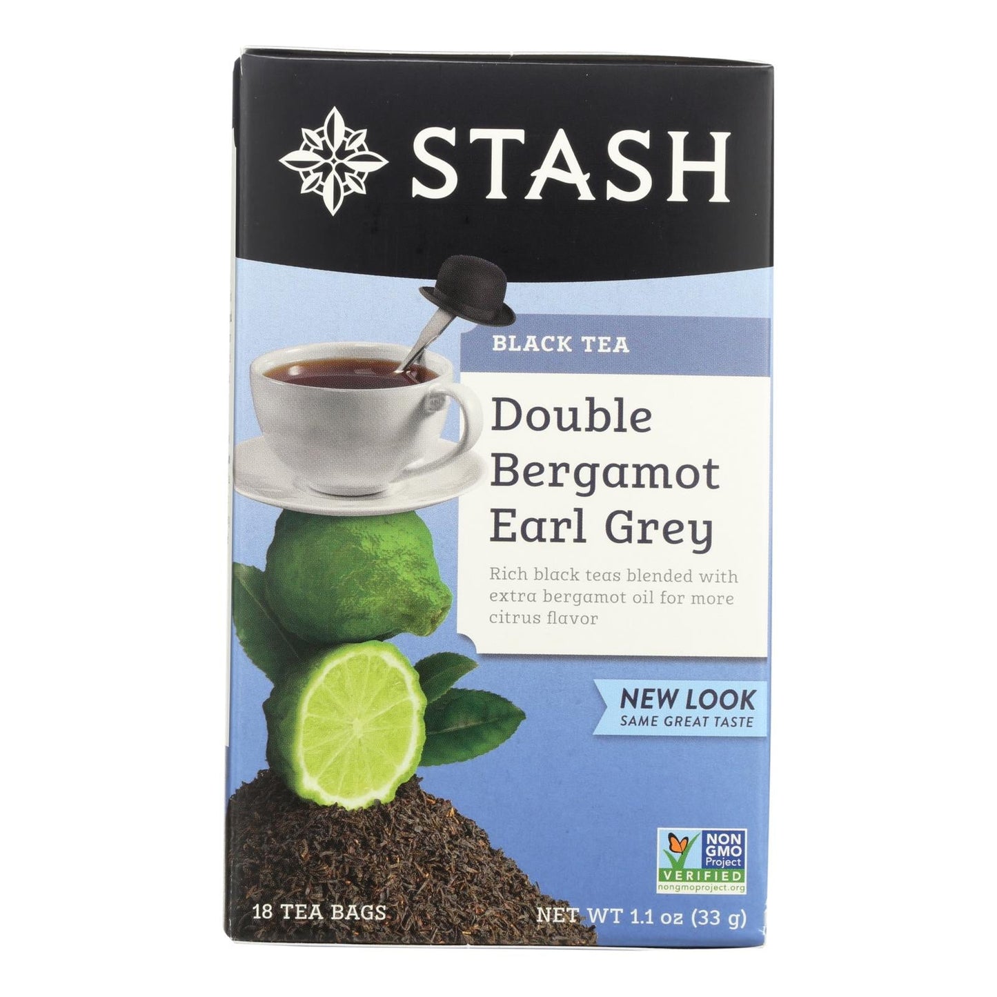 Stash Tea Earl Grey Black Double Bergamot Tea, 18 Bags, Pack of 6