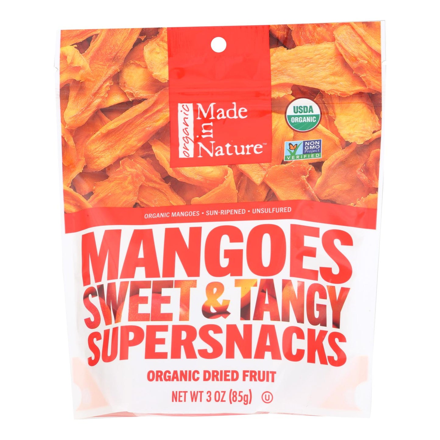 Made In Nature Organic Dried Mangoes, Non-GMO, Gluten-Free, Case of 6 (3 oz)