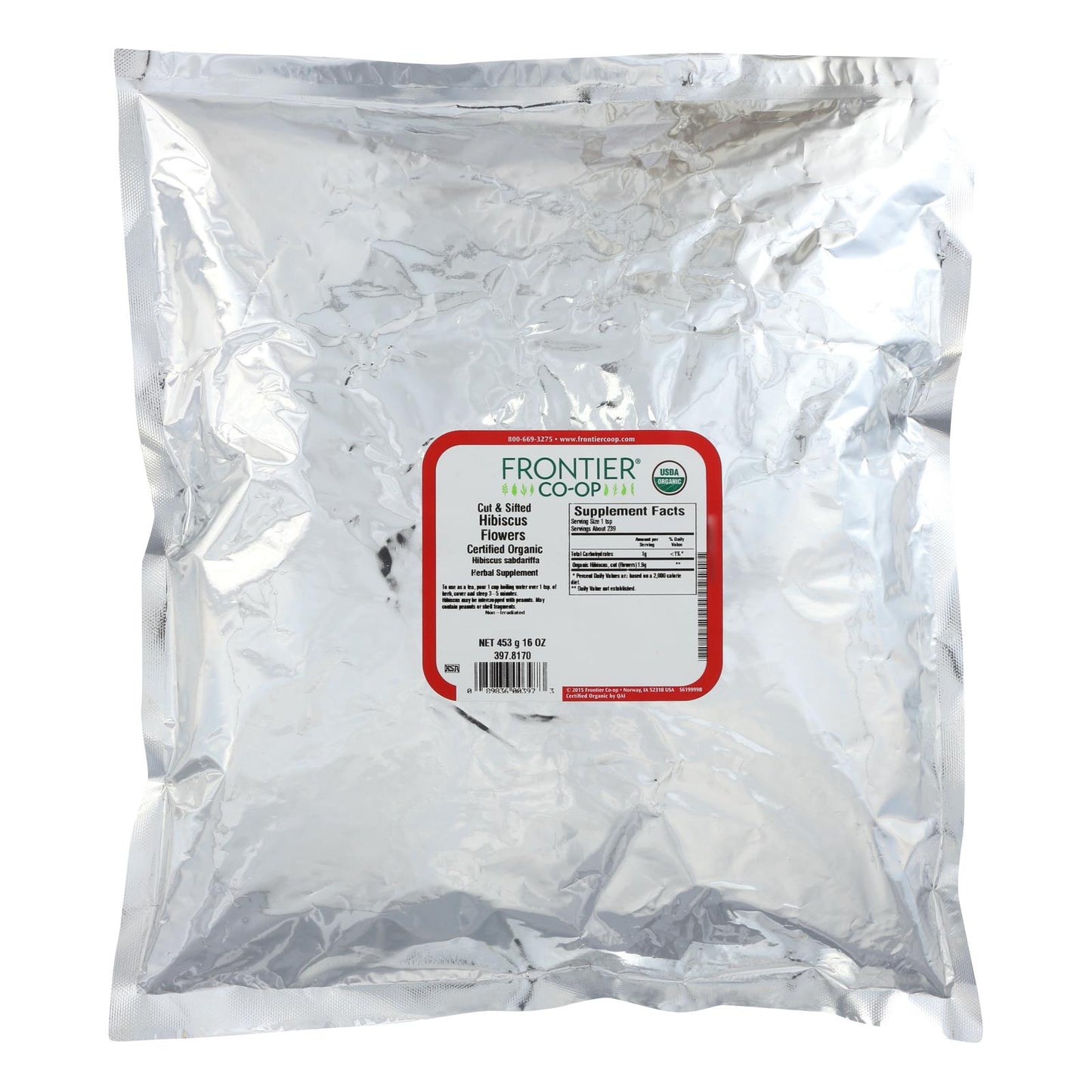 Frontier Herb Organic Cut and Sifted Hibiscus Flowers (1 lb.)