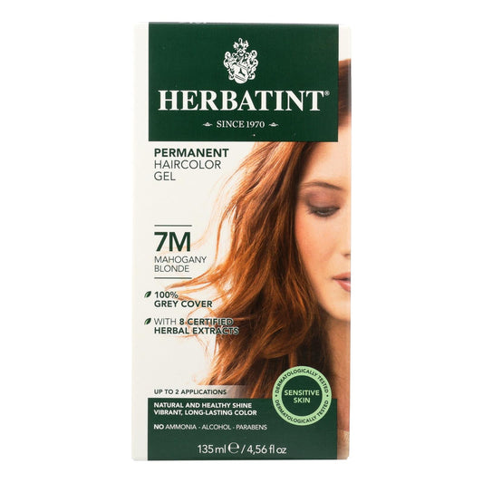 Herbatint Permanent Herbal Hair Color Gel, Mahogany Blonde 7M, 135ml