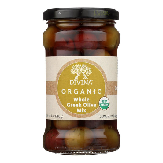 Divina Organic Greek Mixed Olives: 6-Pack (6.35 Oz. Each)