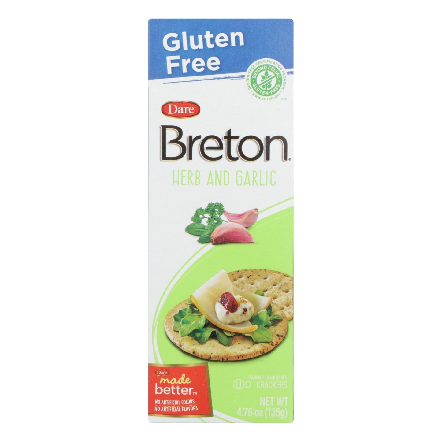 Breton Dare Herb and Garlic Crackers (Pack of 6 - 4.76 Oz.)