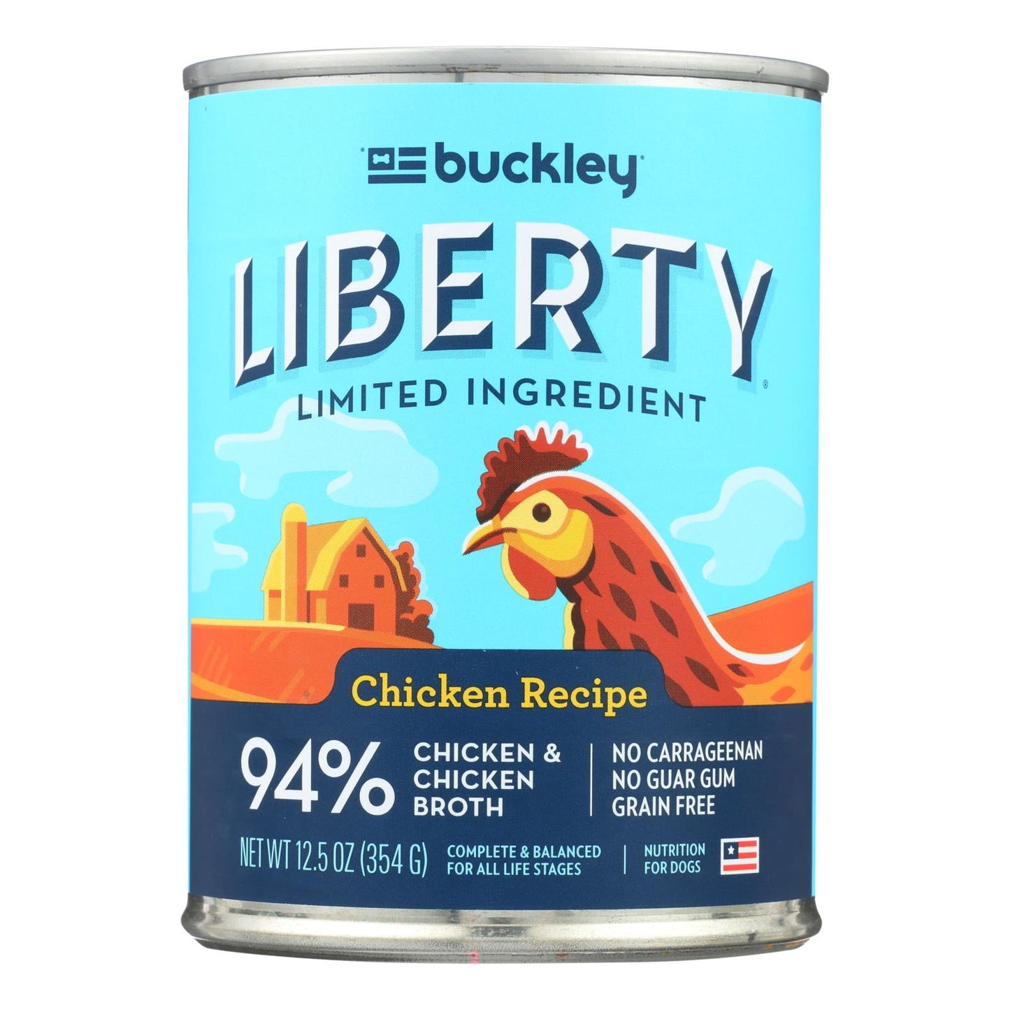 Buckley Liberty Wet Chicken Food with Gravy, 12.5 Oz. (Pack of 12)