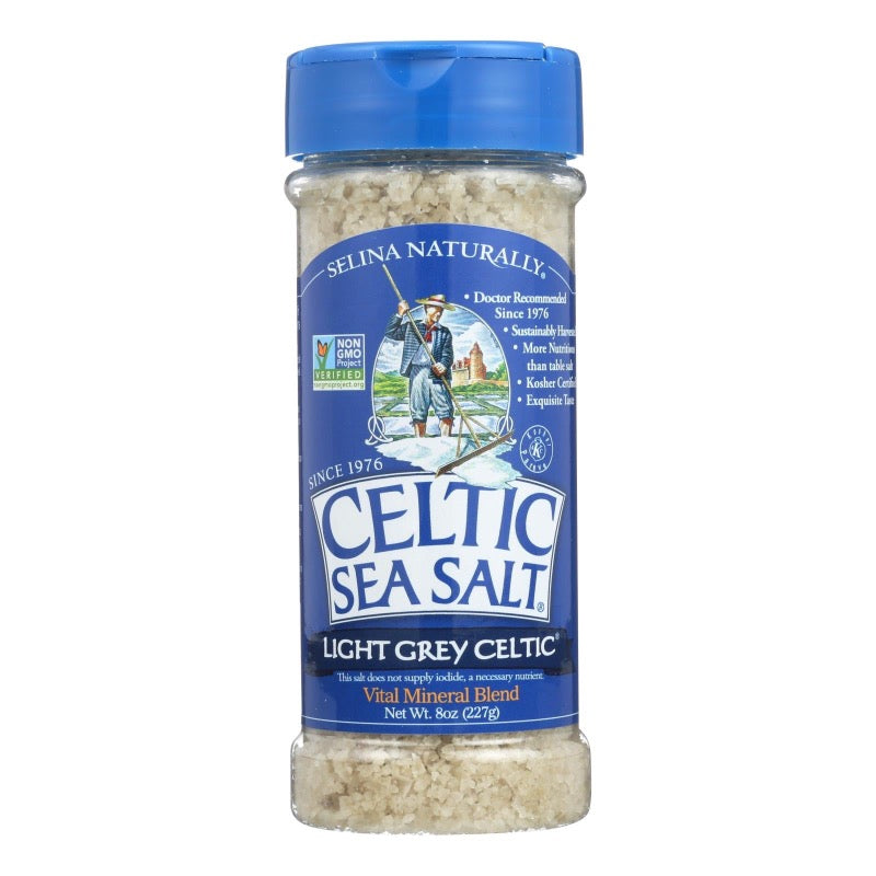 Celtic Sea Salt Light Grey - Mineral-Rich Gourmet Sea Salt, 8 oz (Pack of 6)