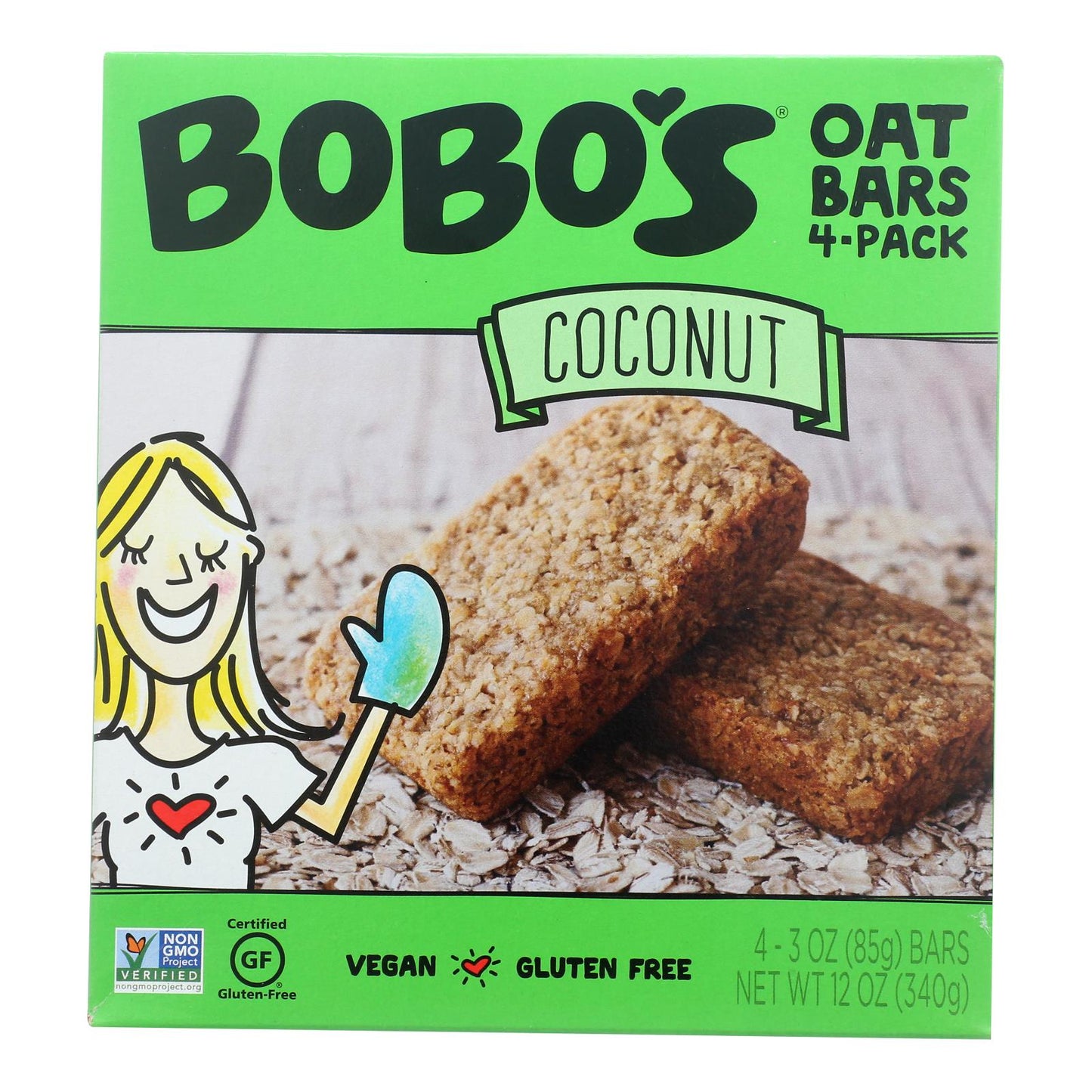 Bobo's Oat Bars - Coconut Flavor (Pack of 4, 1.76 oz. Bars)