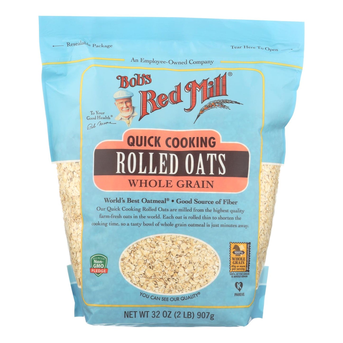 Bob's Red Mill Quick Cooking Rolled Oats (Pack of 4 - 32 Oz.)
