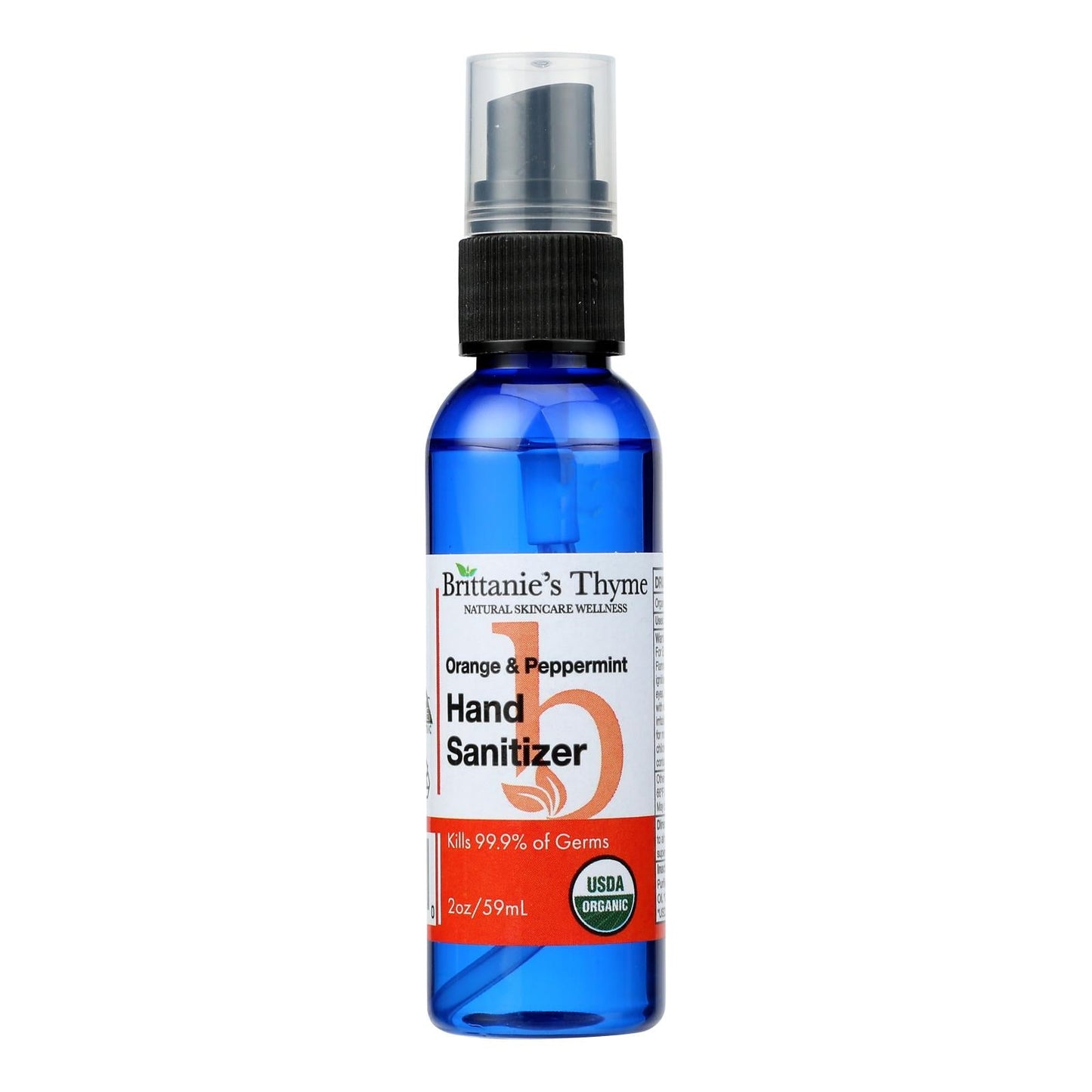 Brittanie's Thyme Organic Hand Sanitizer, 2 Oz., Orange