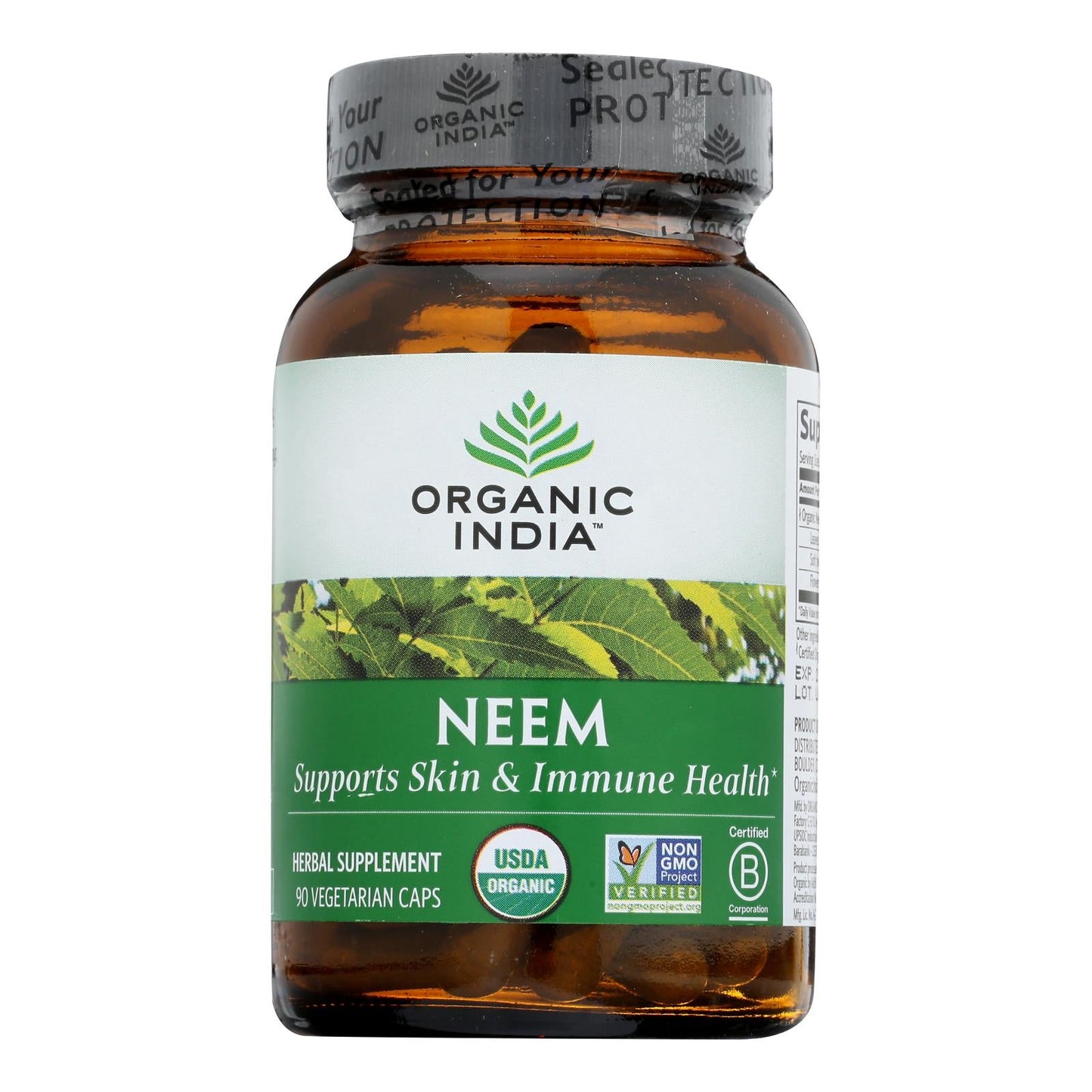 Organic India Neem Whole Herb Supplement, 90 Capsules