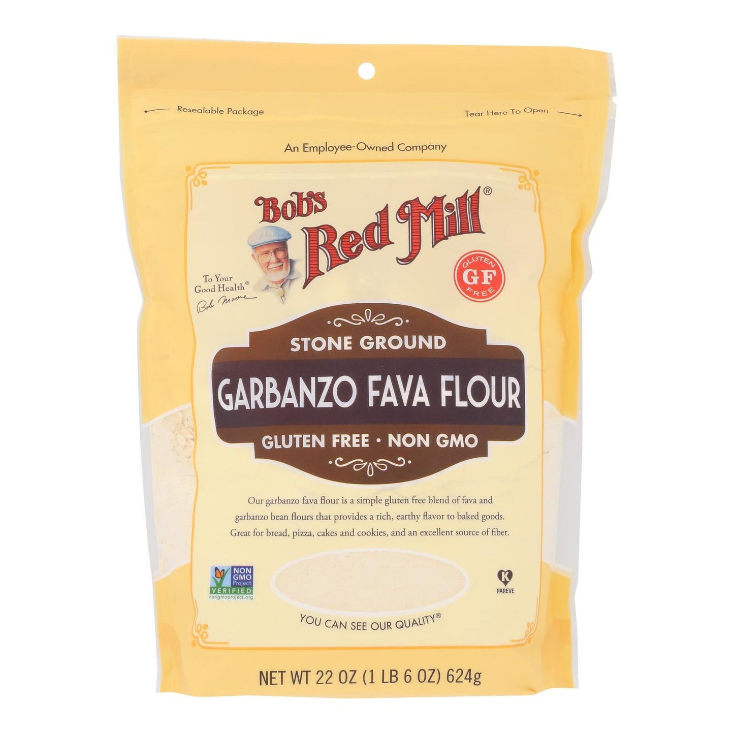 Bob's Red Mill Gluten-Free Garbanzo/Fava Flour, 22 Oz., Pack of 4