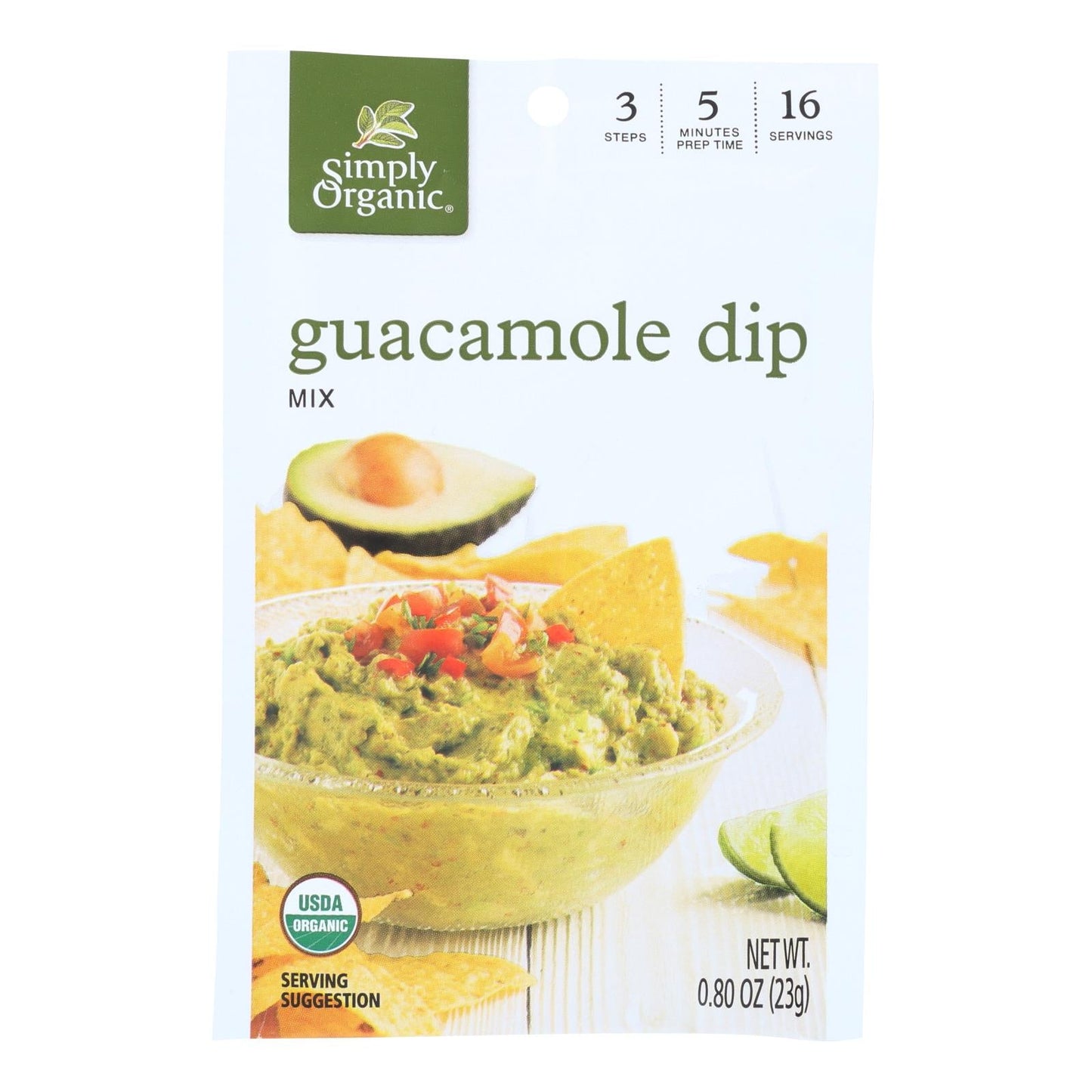 Simply Organic Guacamole Dip Mix, 0.8 Oz. (Case of 12)