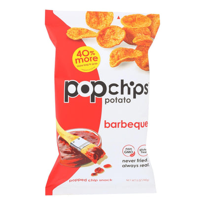 Popchips Barbeque Flavor Potato Chips, Case of 12, 5 oz Bags
