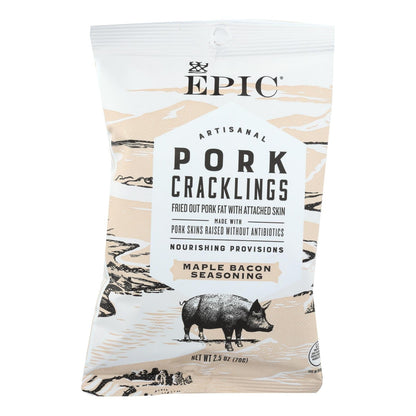 Epic Pork Crackling Maple Bacon Seasoned, 2.5 Oz. (Pack of 12)
