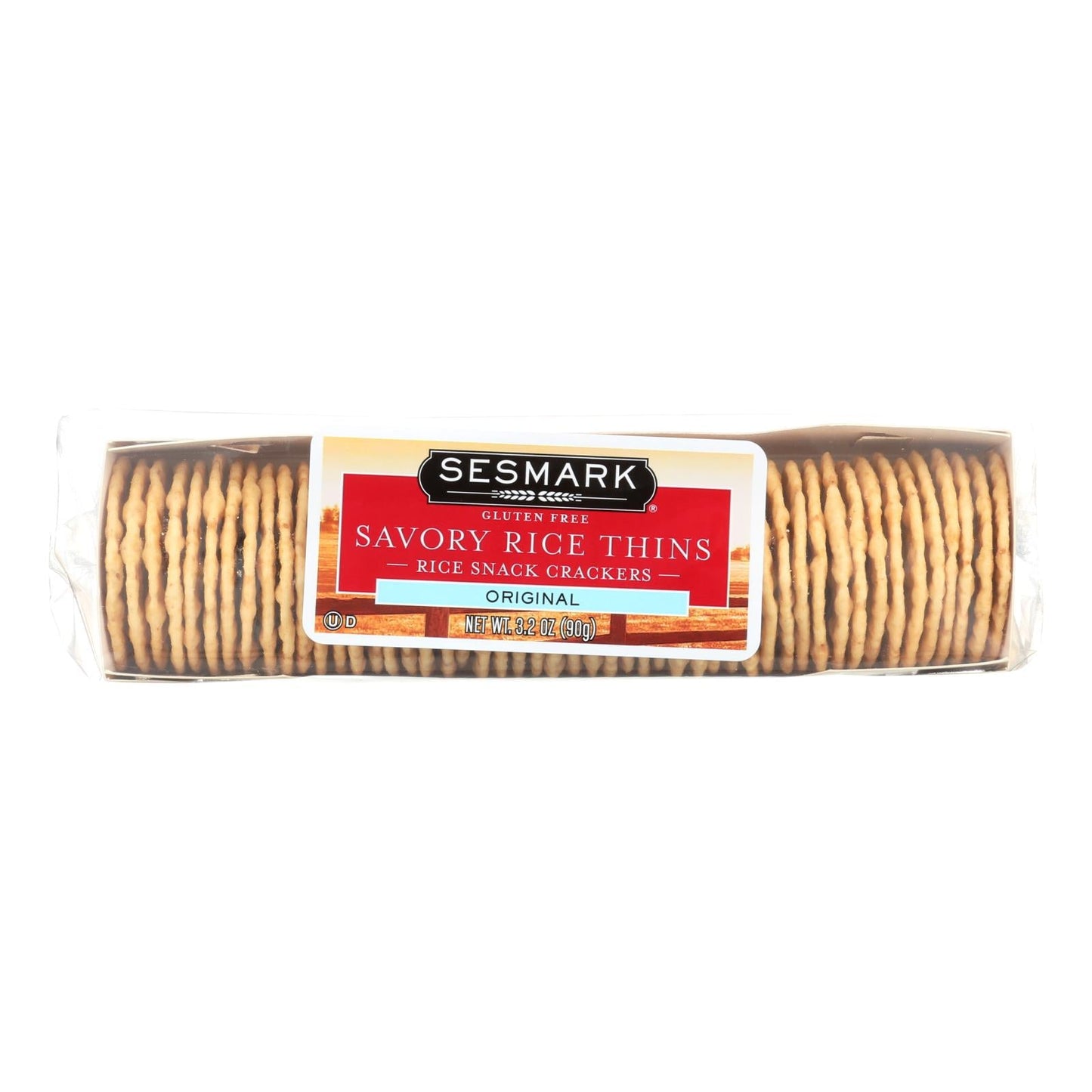 Sesmark Original Rice Thins | Savory Whole Grain Crackers | 12-Pack Case (3.2 oz Each)