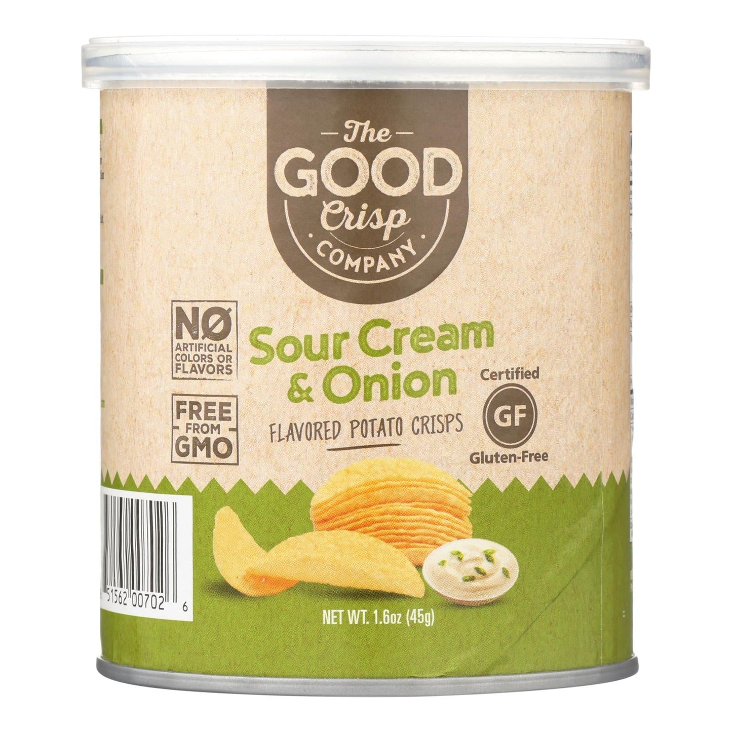 The Good Crisp Company Sour Cream & Onion Potato Chips Pack of 12 1.6 Oz