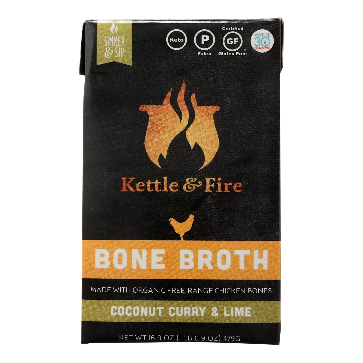 Kettle and Fire Coconut Lime Bone Broth, Case of 6, 16.9 Oz. Each