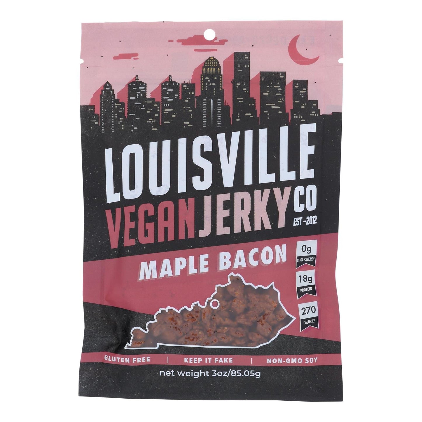 Louisville Vegan Jerky - Maple Bacon Flavor - 10 Pack - 3 Oz. Each