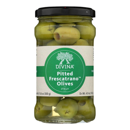 Divina Pitted Frescatrano Olives (Pack of 6 - 4.9 Oz.) for Delectable Mediterranean Cuisine