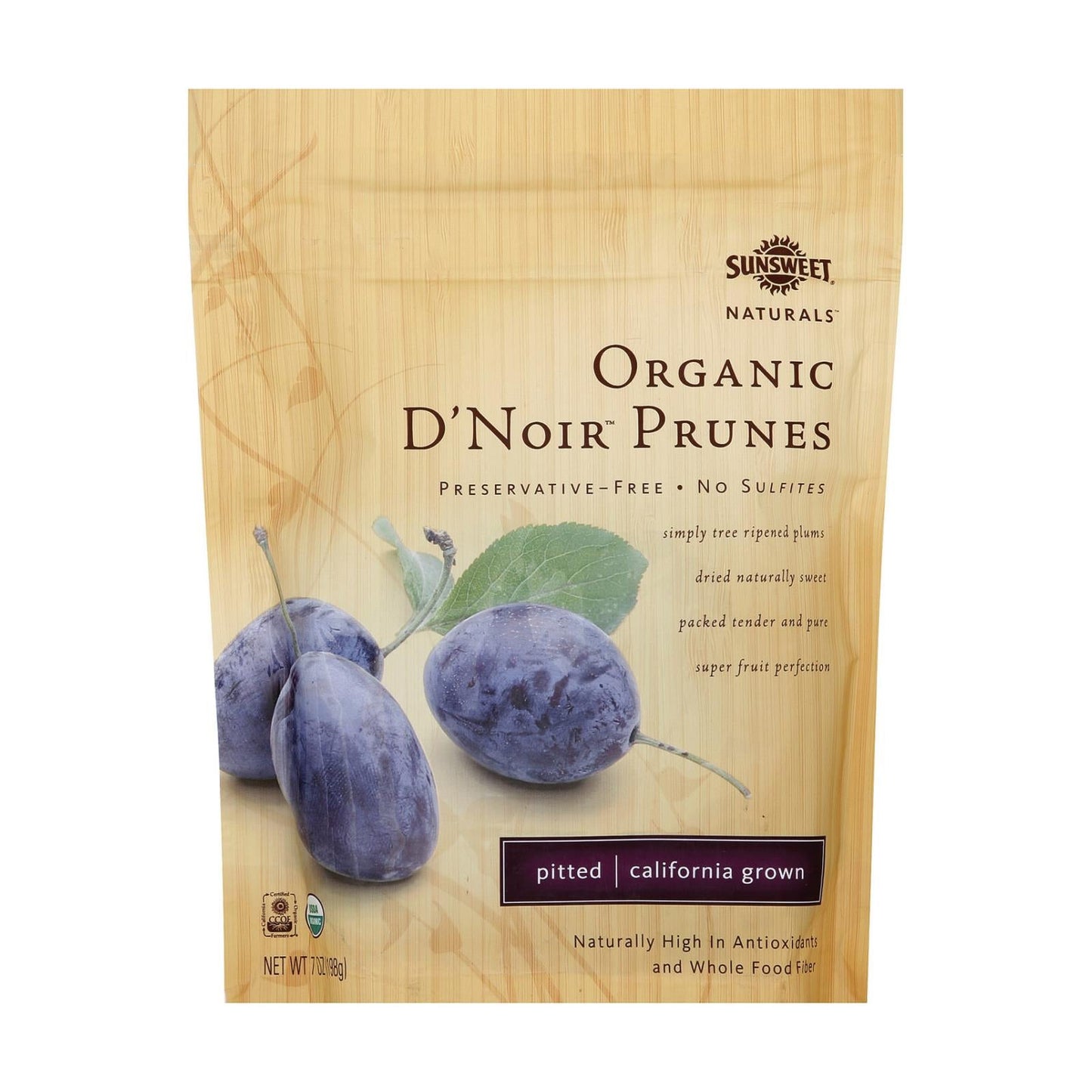 Sunsweet Naturals Organic D'Noir Prunes, 12 Pack, 7 Oz. Each