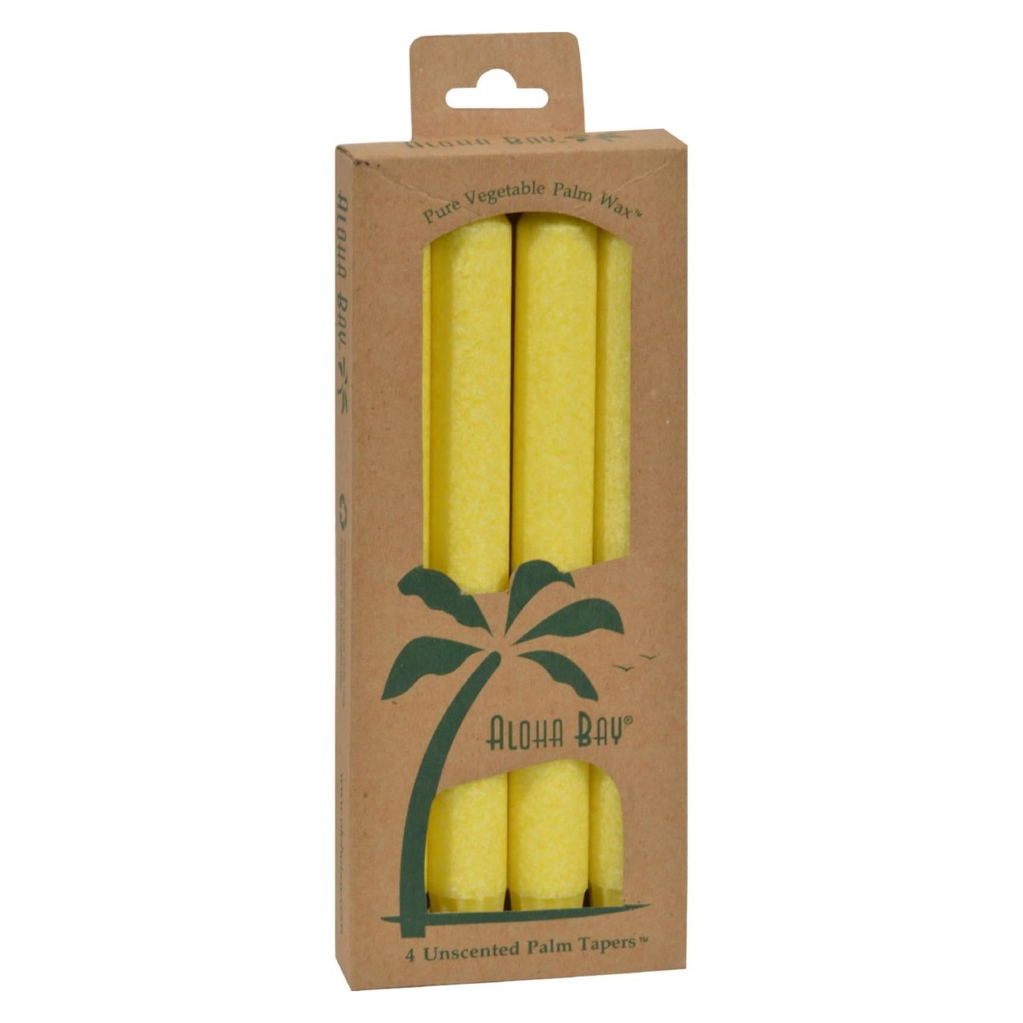 Aloha Bay Palm Tapers, Pack of 4, Unscented Yellow Candles (4 Pack)