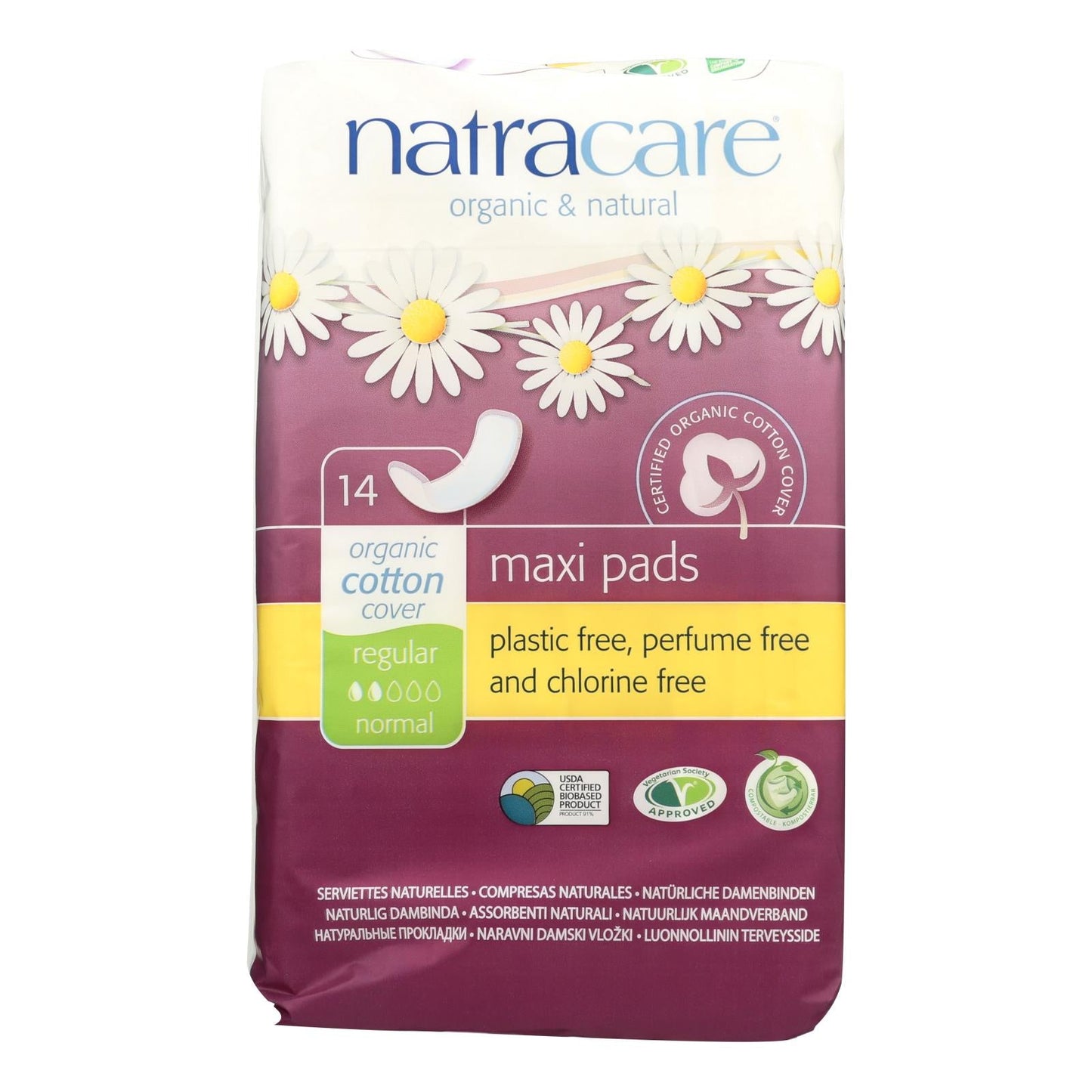 Natracare Regular Maxi Pads for Enhanced Protection (Pack of 14)