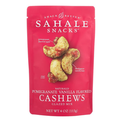 Sahale Snacks Glazed Cashews - Pomegranate and Vanilla Flavour, 4 Oz. (Pack of 6)