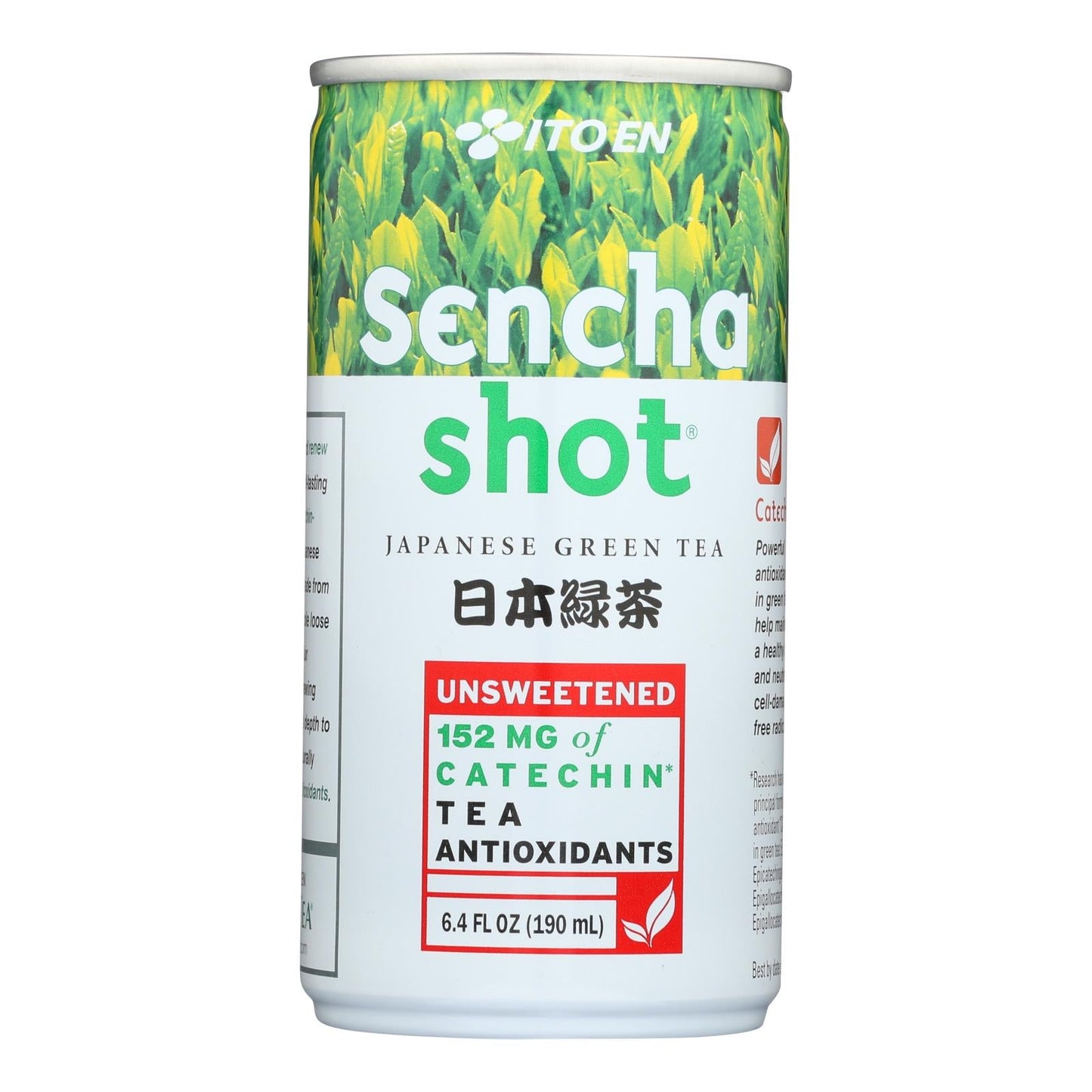 Ito En Sencha Green Tea Shot, Unsweetened, 6.4 oz, Pack of 30