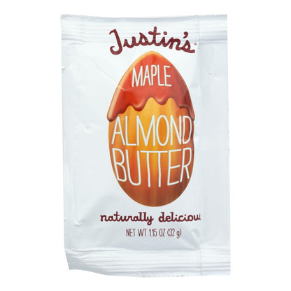 Justin's Unsweetened Maple Almond Butter, Squeeze Packs, 1.15 oz, Pack of 10
