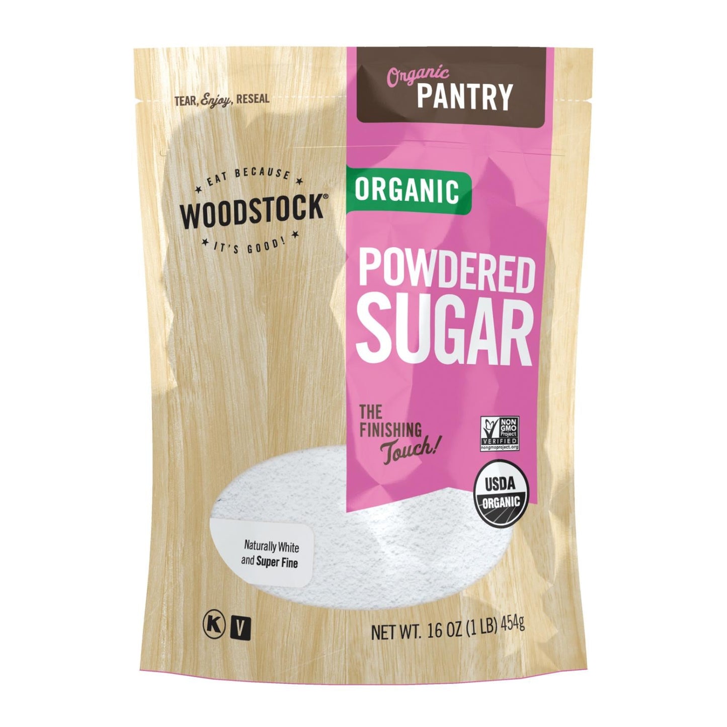 Woodstock Organic Powdered Sugar, 16 oz, Case of 12