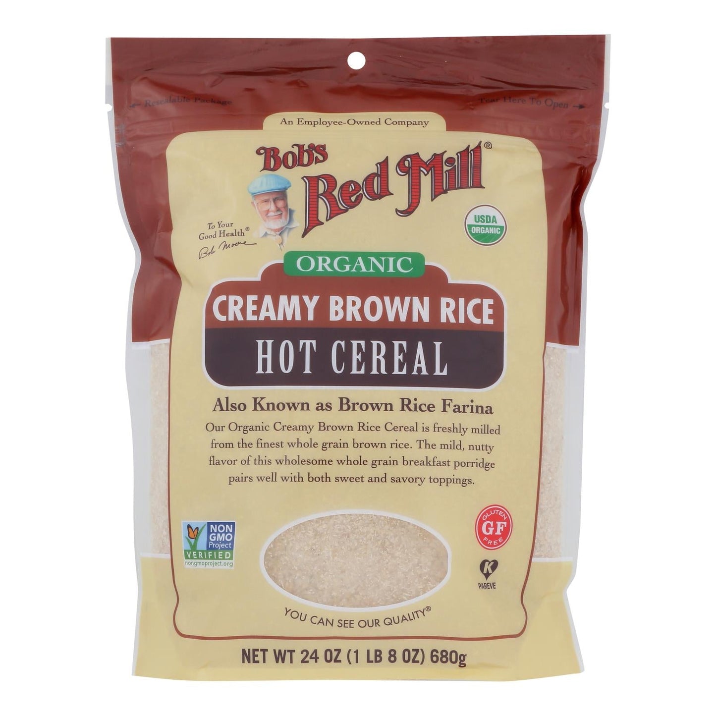 Bob's Red Mill Brown Rice Cereal, 4-24 Oz. Packs (Brown Rice, Cereal)