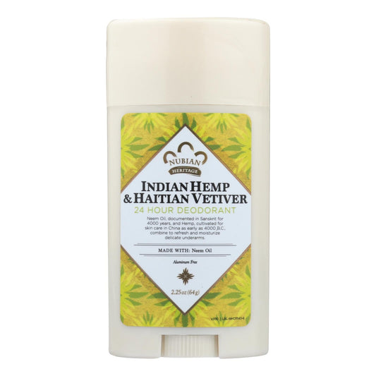 Nubian Heritage Natural Deodorant: Indian Hemp, Haitian Vetiver, Neem Oil (2.25 Oz)