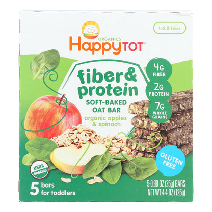 Happy Tot Soft Baked Oat Bar Organic Apples & Spinach for Toddlers (Pack of 6 - 5.88oz)