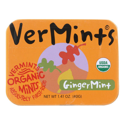 Vermints Sugar-Free All Natural Gingermint Candy Drops, 1.41 Oz, Pack of 6