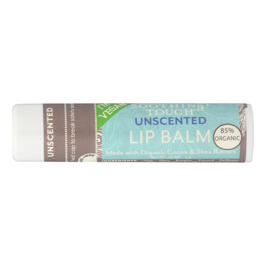 Soothing Touch Vegan Unscented Lip Balm, 2 Pack of .25 Oz