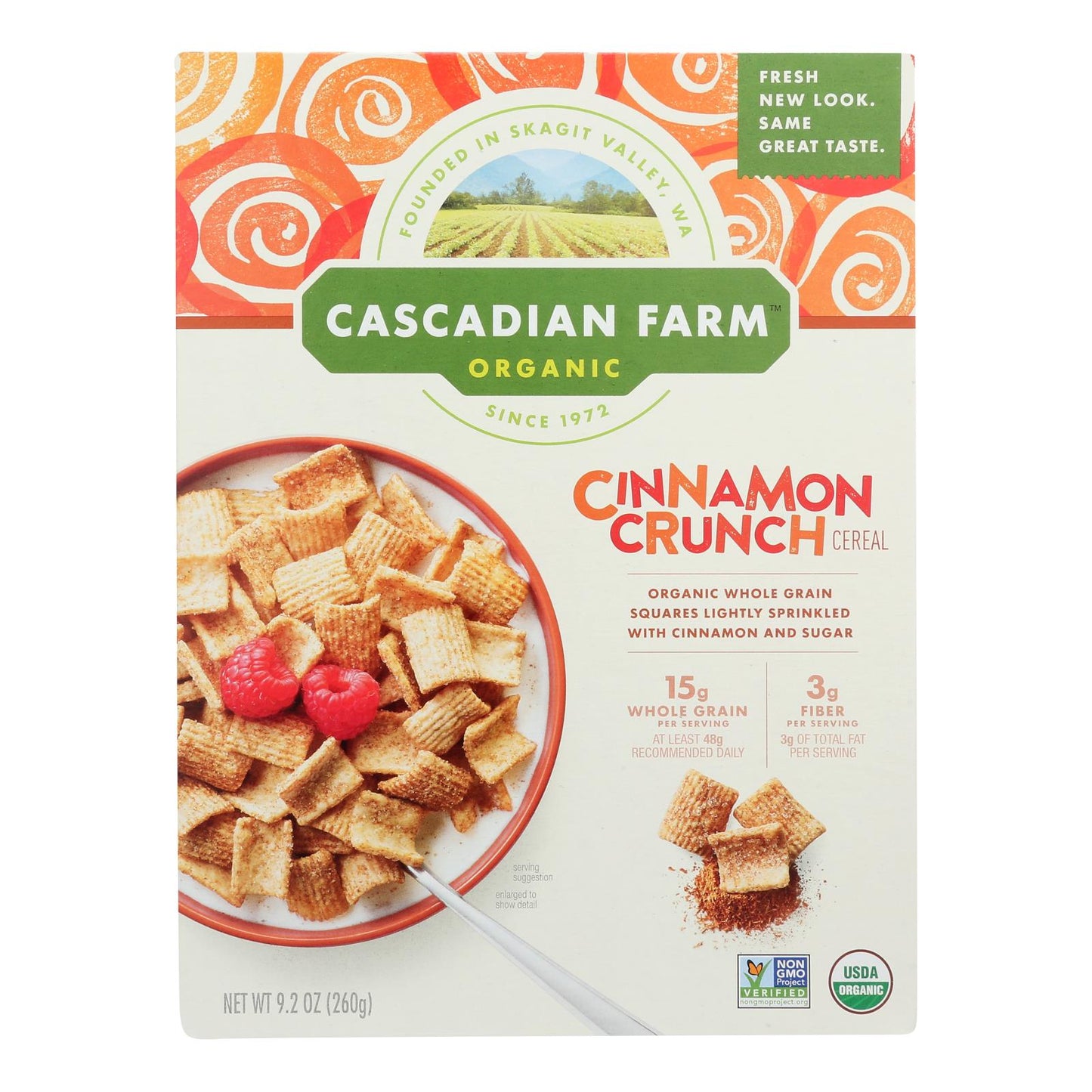 Cascadian Farm Organic Cinnamon Crunch Cereal, 9.2 Oz. (Pack of 10)