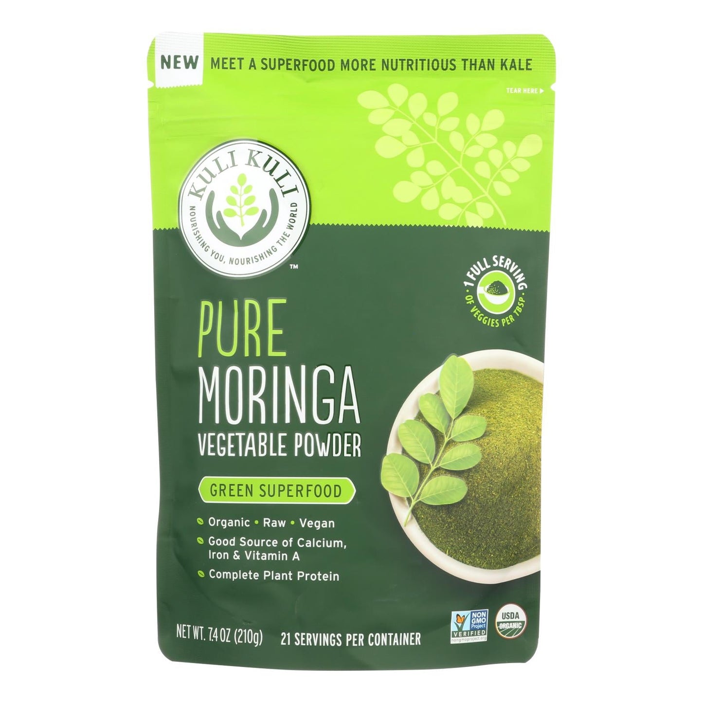 Kuli Kuli Pure Moringa Leaf Powder - 7.4 Oz.