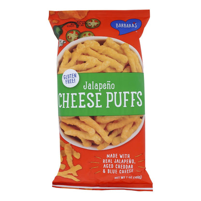 Barbara's Bakery Jalapeno Cheese Puffs, 7 oz, Pack of 12