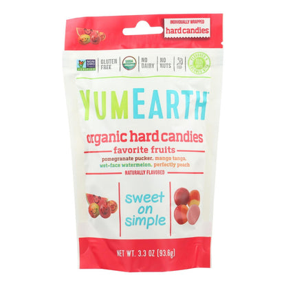 YumEarth Organic Fruit Drop Candy - Fresh Fruit Delight, 6-Pack, 3.3 Oz Each