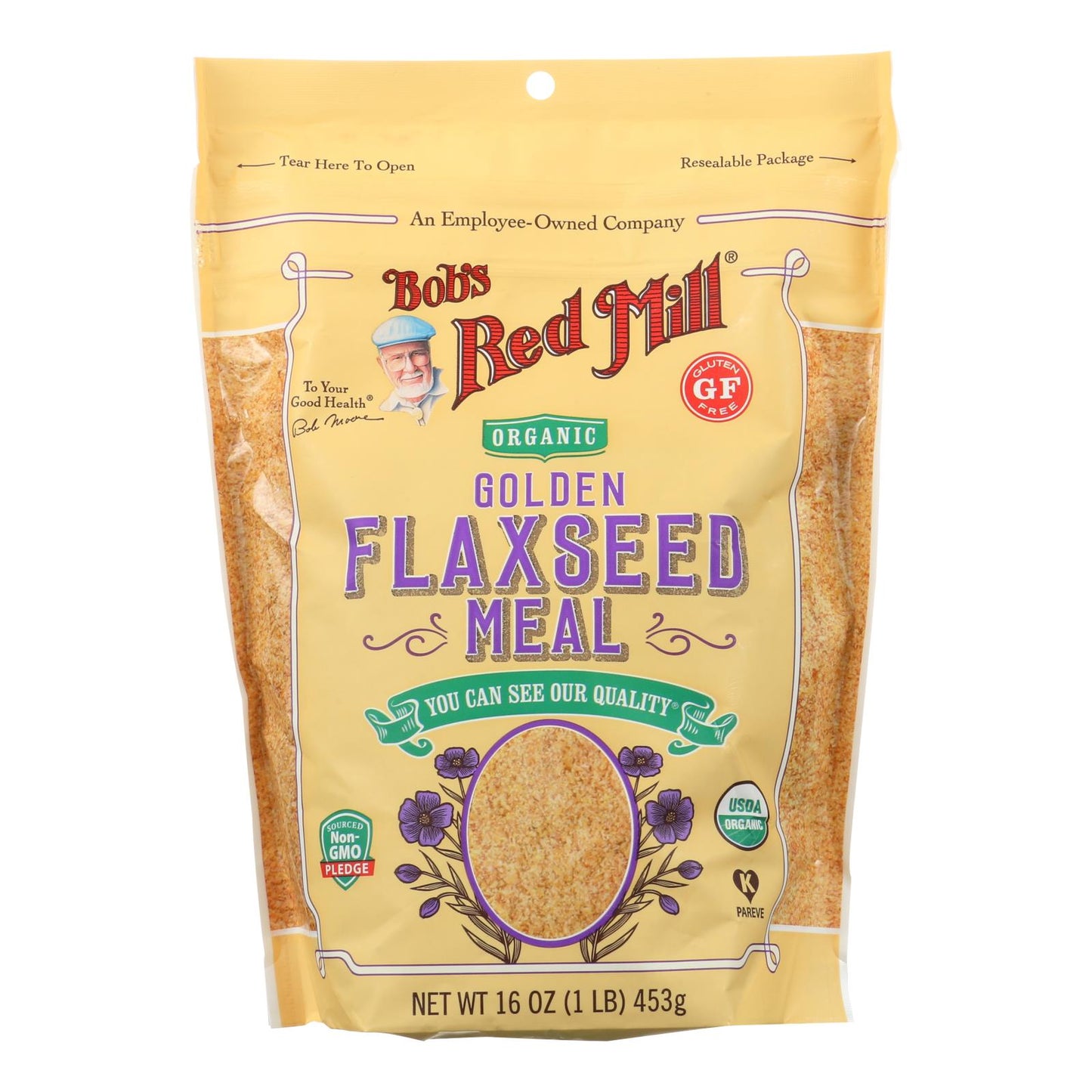 Bob's Red Mill Organic Flaxseed Meal Golden, Pack of 4, 16 Oz