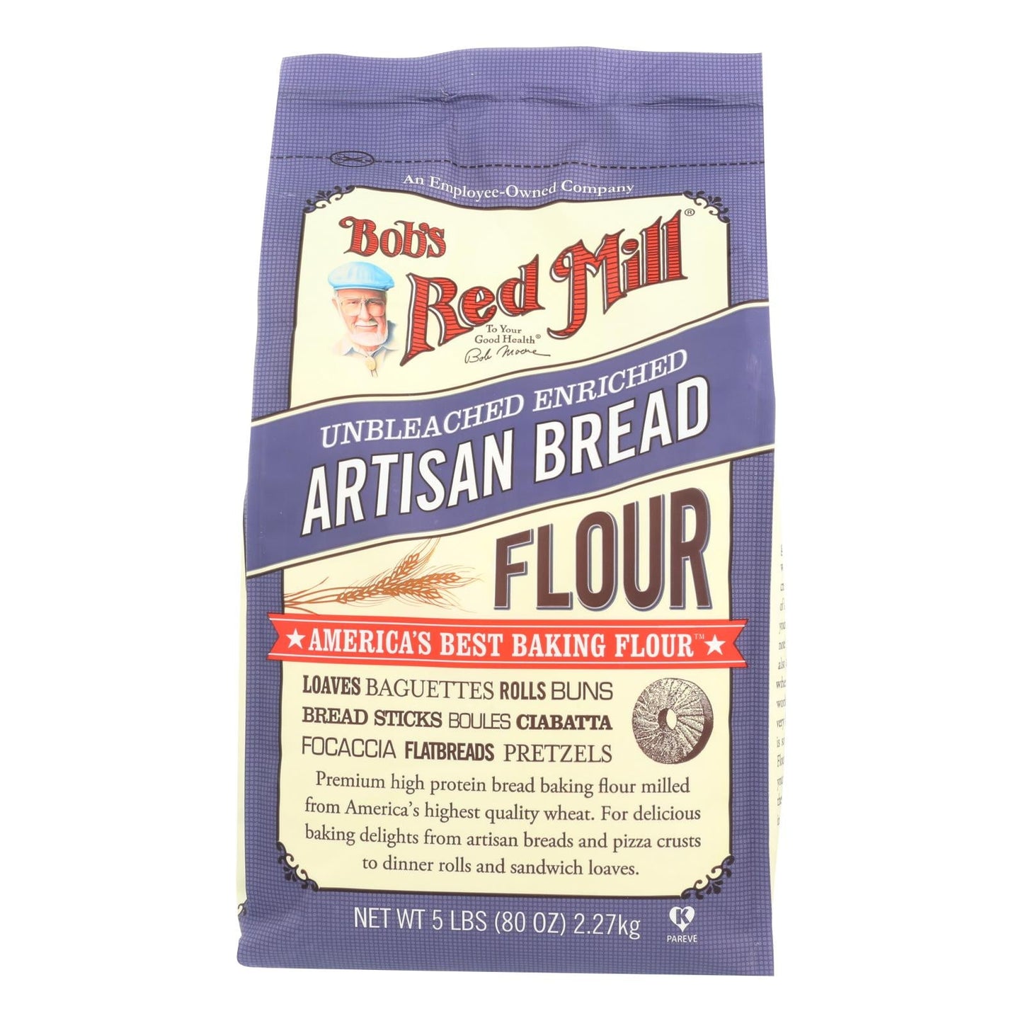 Bob's Red Mill Artisan Bread Flour, 5 Lb Bag - Case of 4