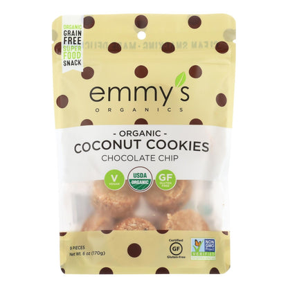 Emmy's Organics Chocolate Chip Cookies, Pack of 8, 6 Oz. Each