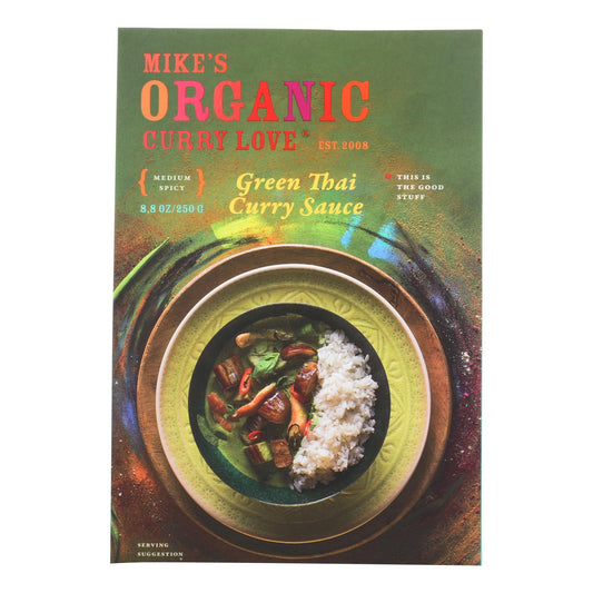 Mike's Curry Love: Green Thai Organic Curry Simmer Sauce, Pack of 6 - 8.8 fl oz