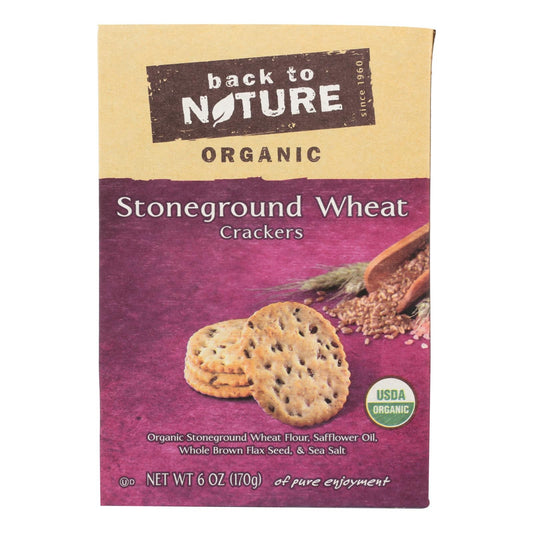 Back to Nature Organic Stoneground Wheat Crackers, 6 Oz. (Pack of 6)