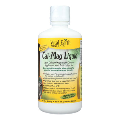 Vital Earth Minerals Cal-Mag Liquid Calcium Magnesium Supplement