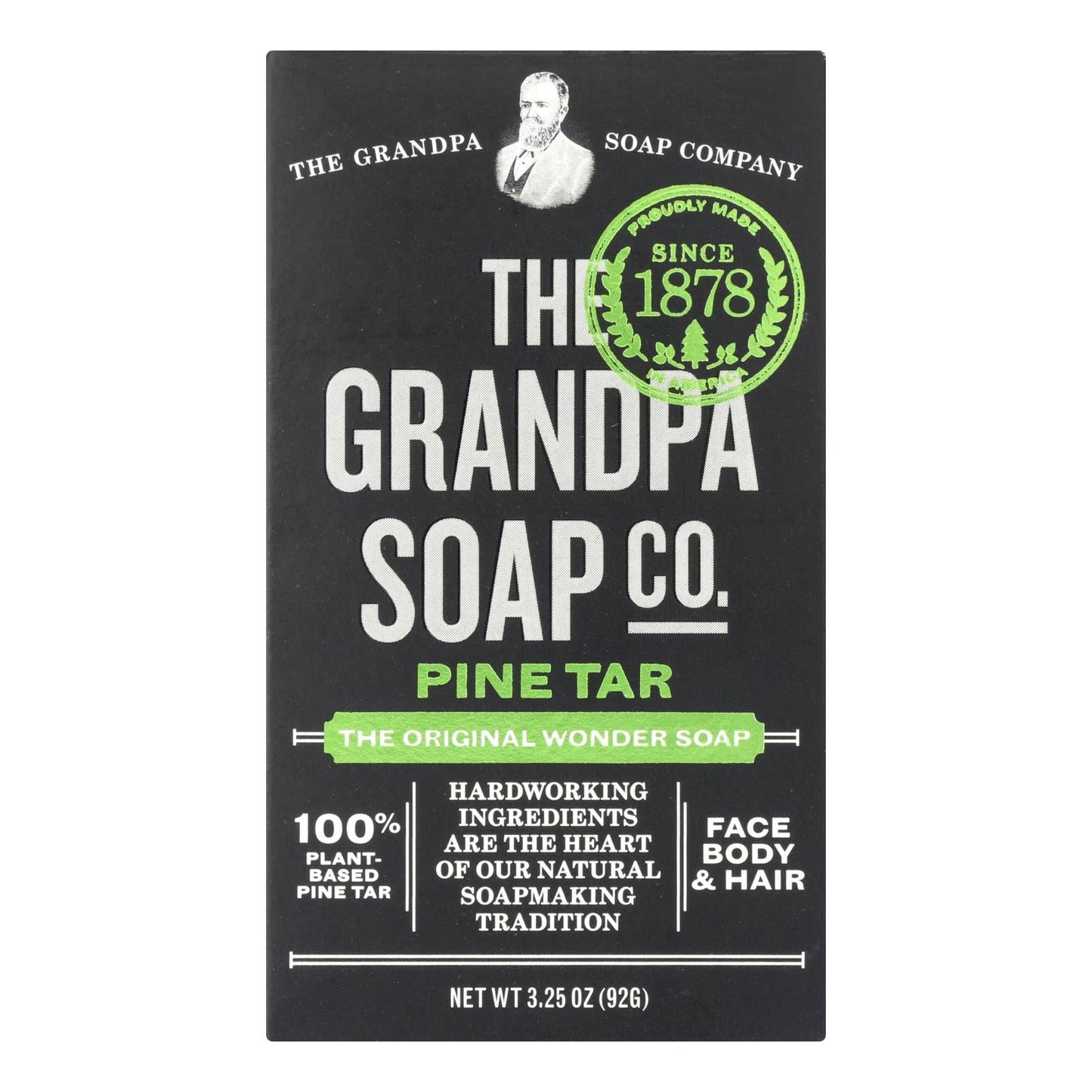 Grandpa's Pine Tar Bar Soap - 3.25 Oz Refreshing Antibacterial Cleansing