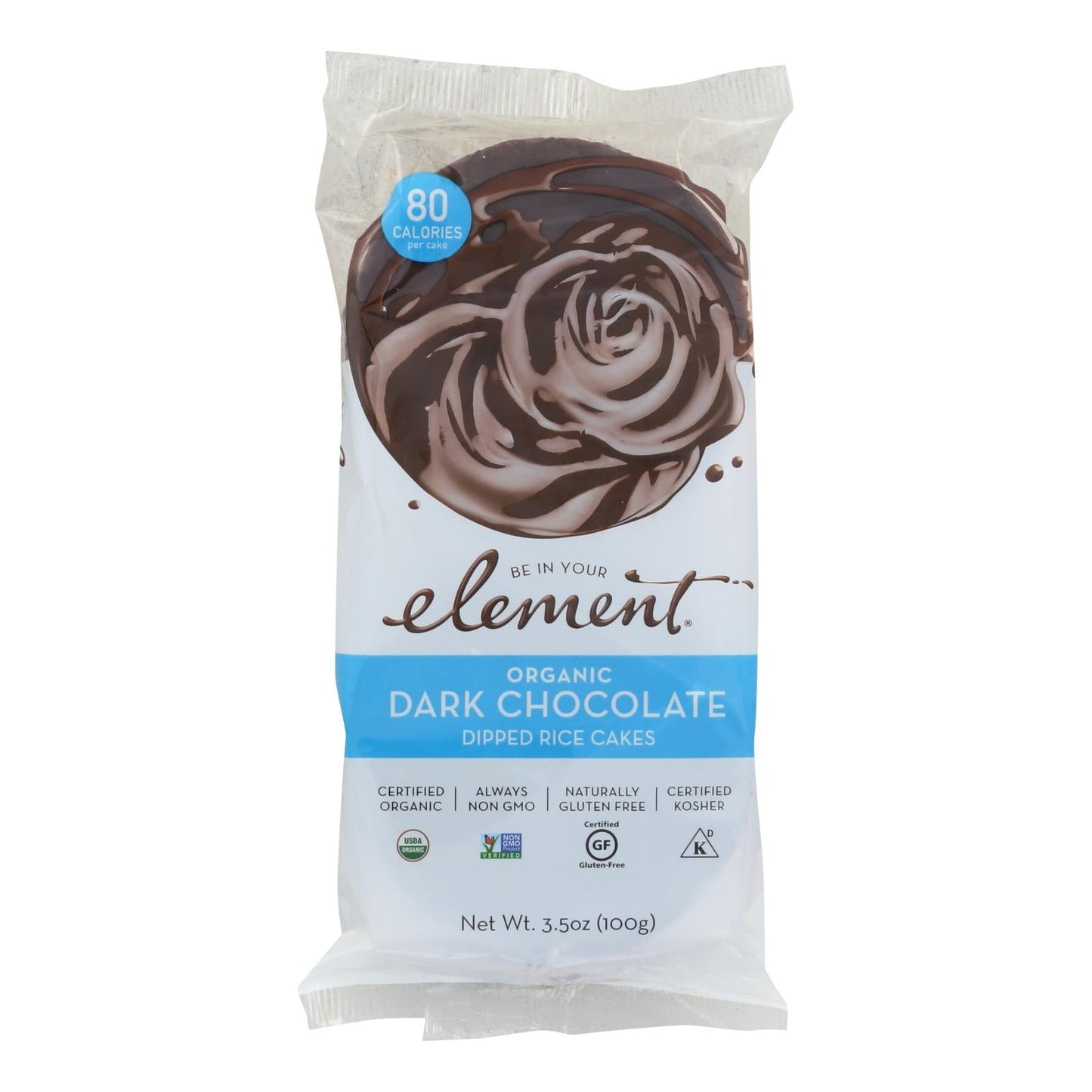 Element Organic Dipped Rice Cakes: Delightful Dark Chocolate - 6 Pack, 3.5 Oz. Each