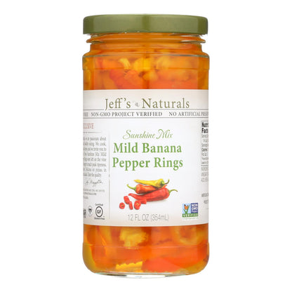 Jeff's Natural Sliced Banana Peppers In Mild Sauce - 6 Pack - 12 Fl Oz Each