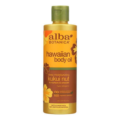 Alba Botanica Hawaiian Kukui Nut Hydrating Body Oil, 8.5 Fl Oz