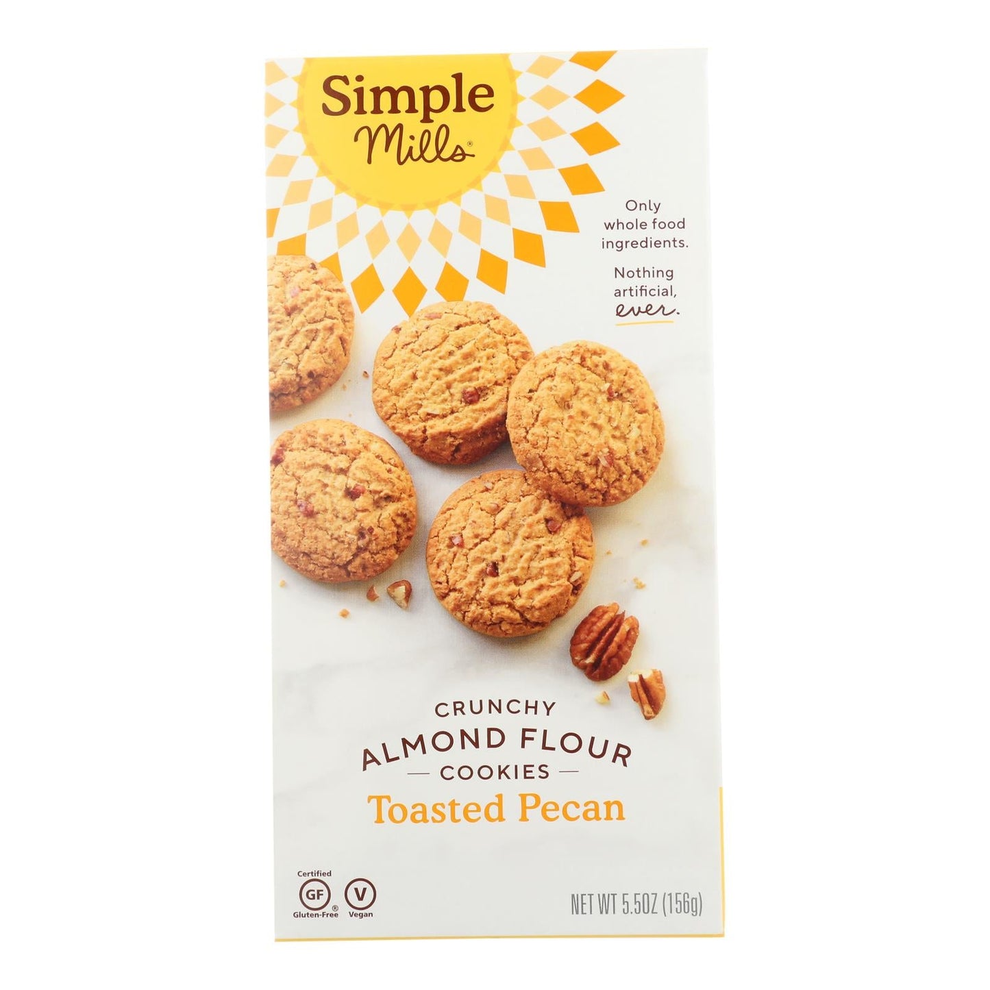 Simple Mills Crunchy Toasted Pecan Cookies (Pack of 6 - 5.5 Oz.)
