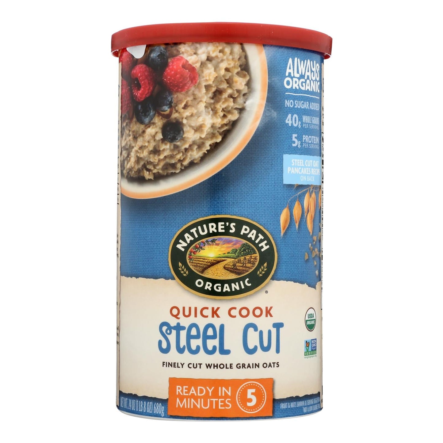 Nature's Path Organic Quick Cut Steel Cut Oats 24 Oz. 6-Pack