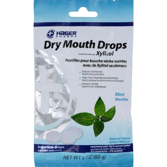 Hager Pharma Dry Mouth Drops: Refreshing Mint Flavor - 2 Oz.